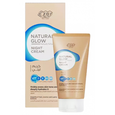 EVA SKIN CARE NATURAL GLOW NIGHT CREAM WITH VITAMINS C, E, B3 & B5 — HYDRATE & EVENS SKIN TONE 50 GM